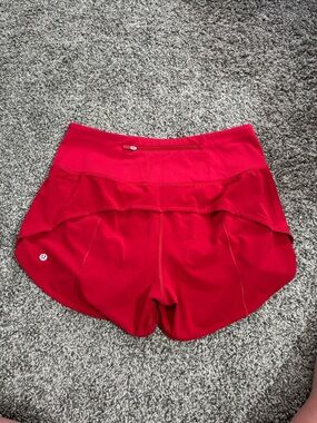 lululemon athletica Red Athletic Speed up Shorts with Integrated liner